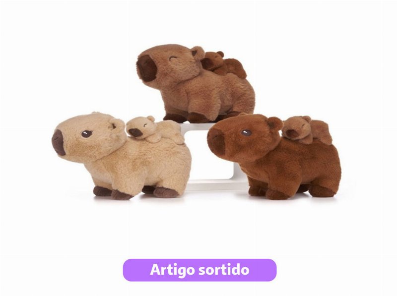 Peluche Capivara Valuvic Com Bebé 25Cm Cores Sortidas