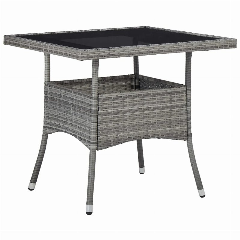 Hkh Mesa De Jantar Para Exterior Vime Pe E Vidro - Cinzento
