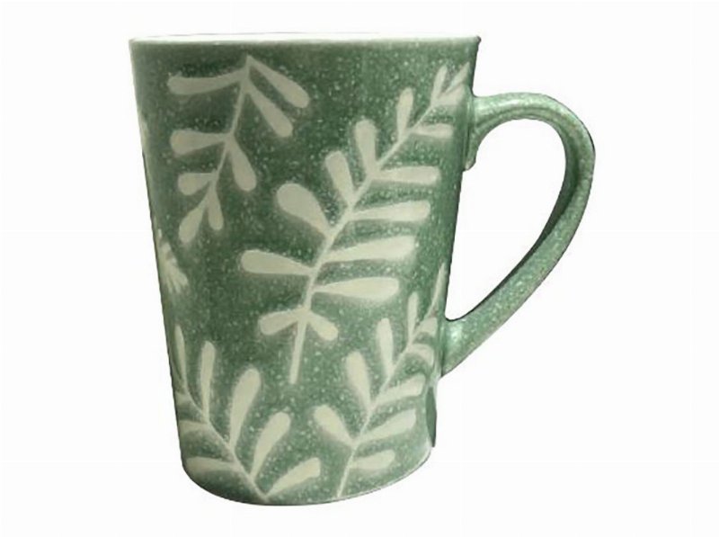Caneca Grés Actuel Folhas Verde
