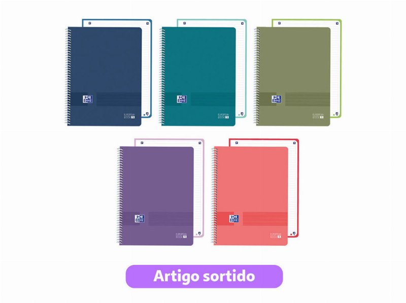Caderno Espiral A4 Pautado Polipropileno Oxford Live&Go 80 Folhas Cores Sortidas