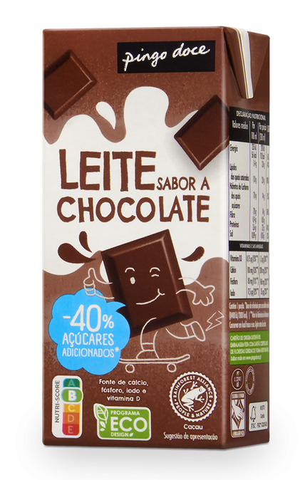 Leite Com Chocolate Pack 4 Pingo Doce 4x0.2L