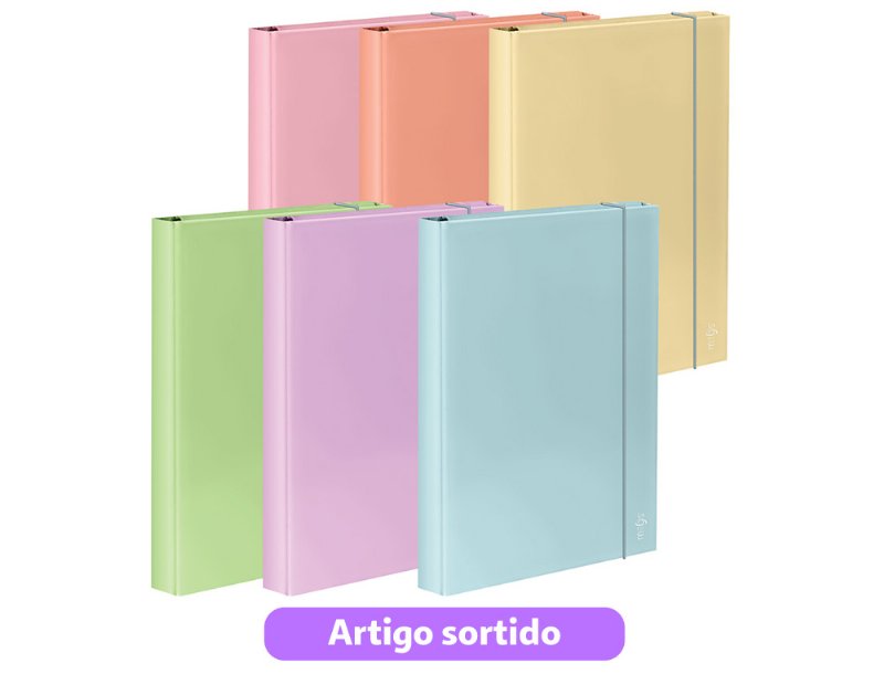 Capa De Cartão A4 Pastel Mitos Com Lombada E Elástico Cores Sortidas