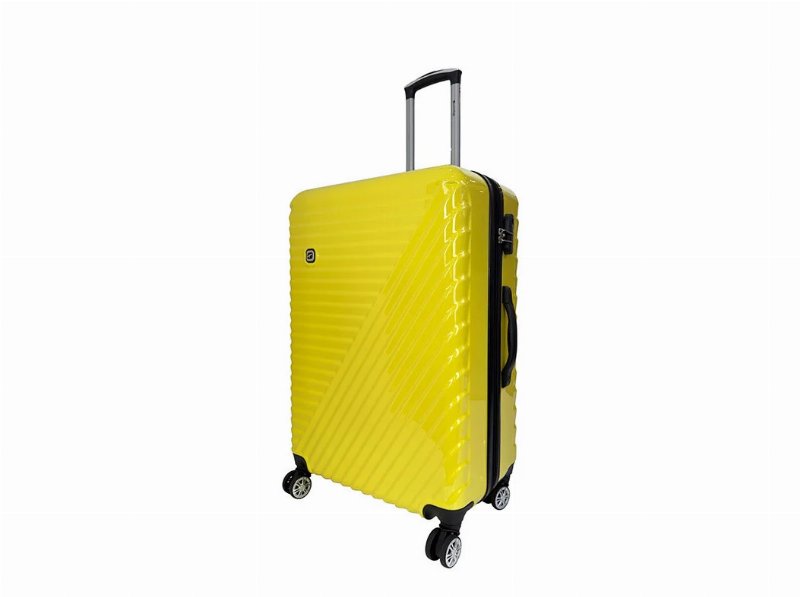 Mala De Viagem Grande Rígida Airport Amarelo 8 Rodas 74X51X29Cm