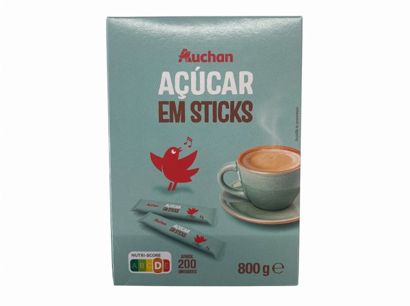 Açucar Branco Auchan Sticks 200Un 800 g