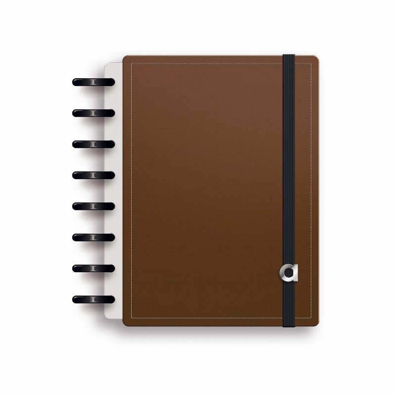 Caderno Ecosmart A5 Ambar Capa Poliuretano Castanho Pautado 100 Folhas