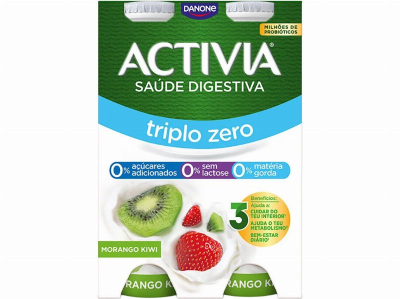 Bifidus Danone Activia Líquido Morango E Kiwi 0% 4X155 g