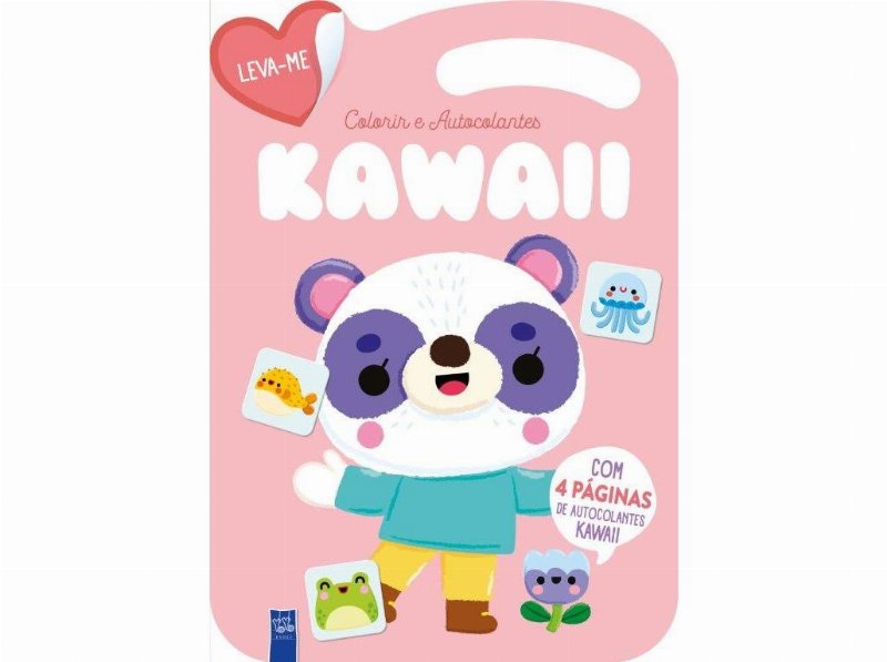 Livro Leva-Me Colorir E Autocolantes Kawaii - Rosa