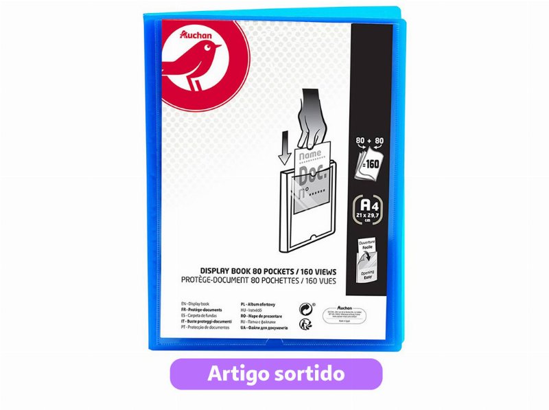 Portfólio Auchan A4 80+80 Bolsas Cores Sortidas