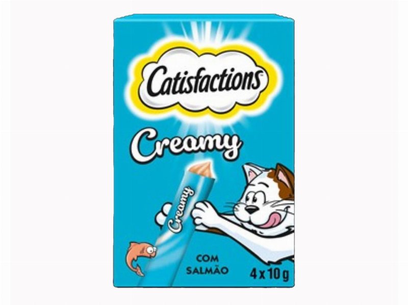 Snack Para Gato Catisfactions Creamy Salmão 4X10 g