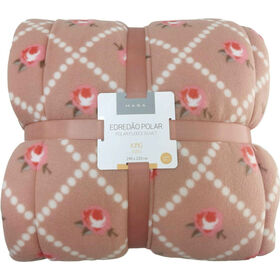 Edredão Polar 220X240Cm Rosa Inês Kasa