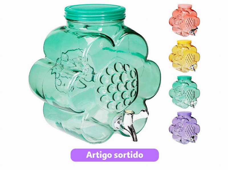 Dispensador Vidro 3500 ml Cores Sortidas