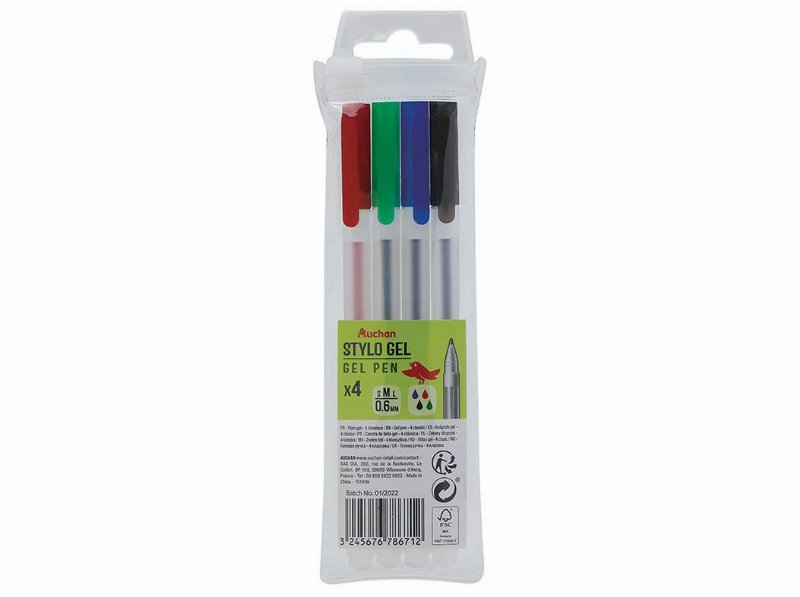 Conjunto De 4 Esferográficas Gel Auchan