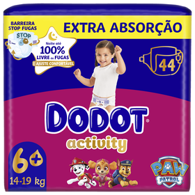 Fraldas Activity Extra 14-19 kg T6+ Dodot 44 Un
