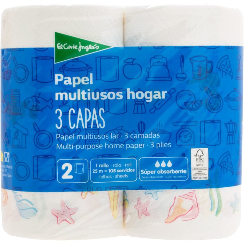 Rolo De Cozinha Decorado 3 Camadas 2 unidades