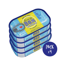 Atum Posta Ao Natural Bom Petisco 4 X 84 gr