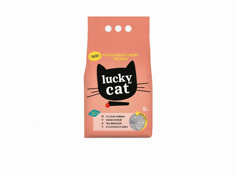 Areia Aglomerante Lucky Cat Perfumada Talco 5 l