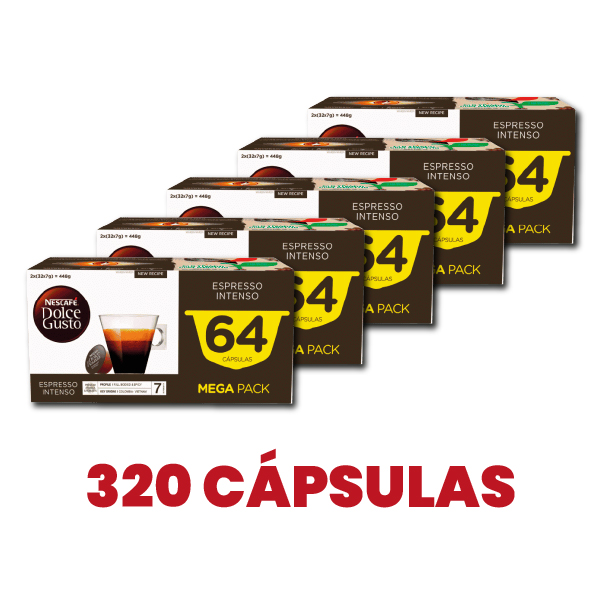 Café Espresso Intenso Int 7 - 320 Cápsulas (5X64 Cápsulas) Dolce Gusto