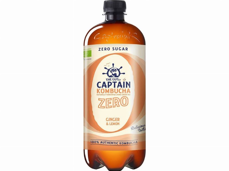 Kombucha The Gutsy Captain Gengibre Limão 0%Açúcares Bio 1 l