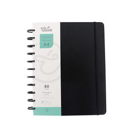 Caderno Smart Com Elástico Espiral A4 Pautado Preto Talia