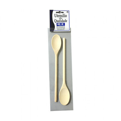 Conjunto De Colheres De Madeira 30Cm Jomafe