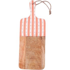 Tábua Retangular 41X15Cm Riscas Laranja E Flores Kasa