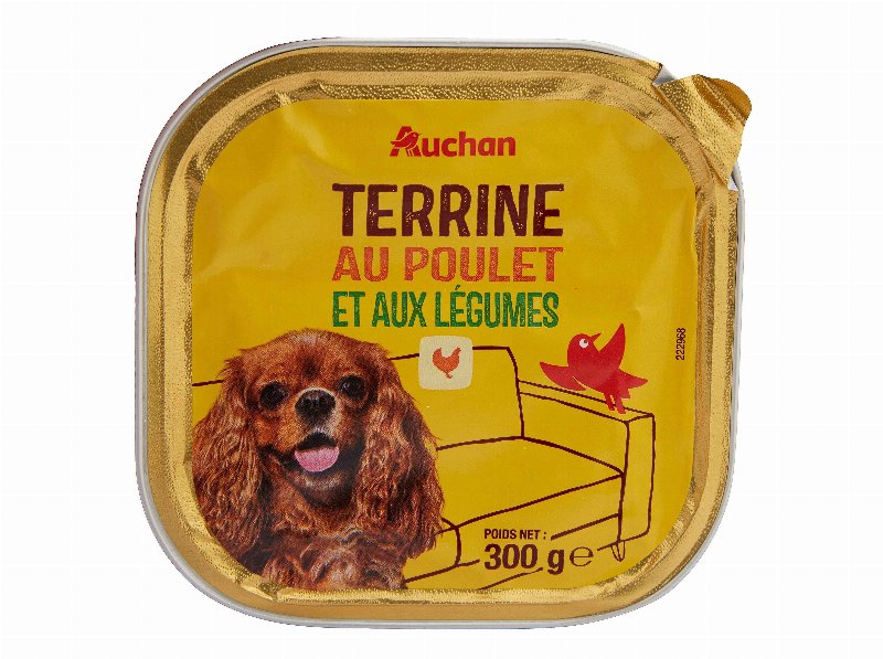 Comida Húmida Para Cão Auchan Terrina Com Frango E Com Legumes 300 g