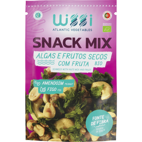 Snack Algas, Amendoim E Figo Biológico Wissi 60 gr
