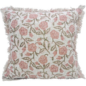 Almofada 45X45Cm All Over Flores Rosa Kasa