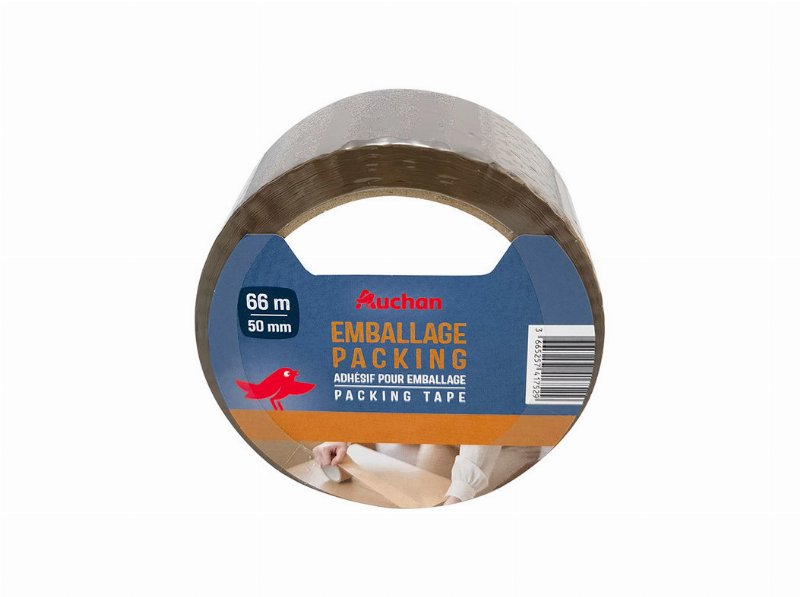 Fita Embalamento Auchan Castanha 66Mx50Mm