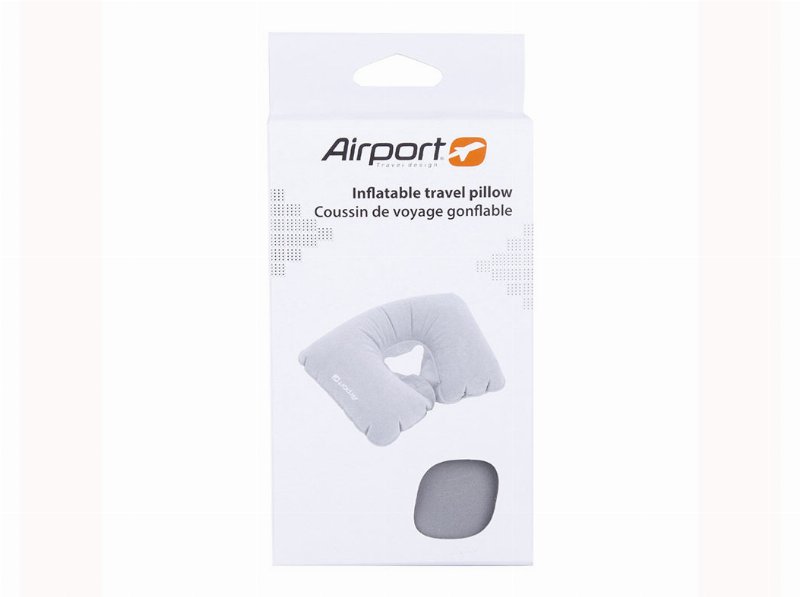 Almofada De Viagem Airport Insuflável Cinzento