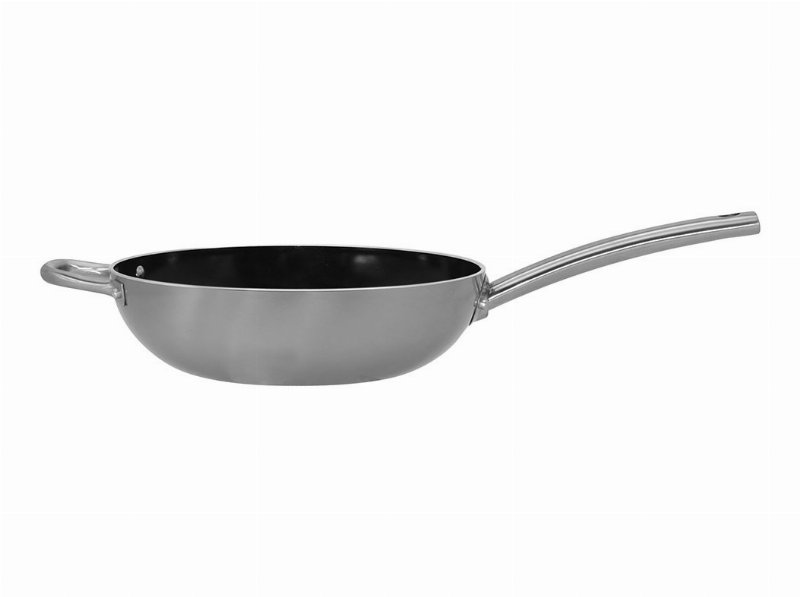 Wok Aluminio Reciclado Actuel Revestimento Cerâmico Preto 28Cm