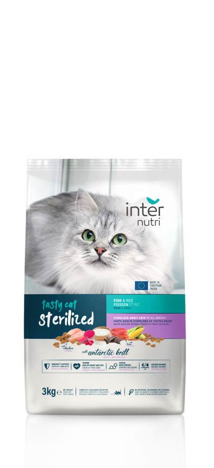 Comida Seca Para Gato Adulto Esterilizado Com Peixe Internutri 3Kg