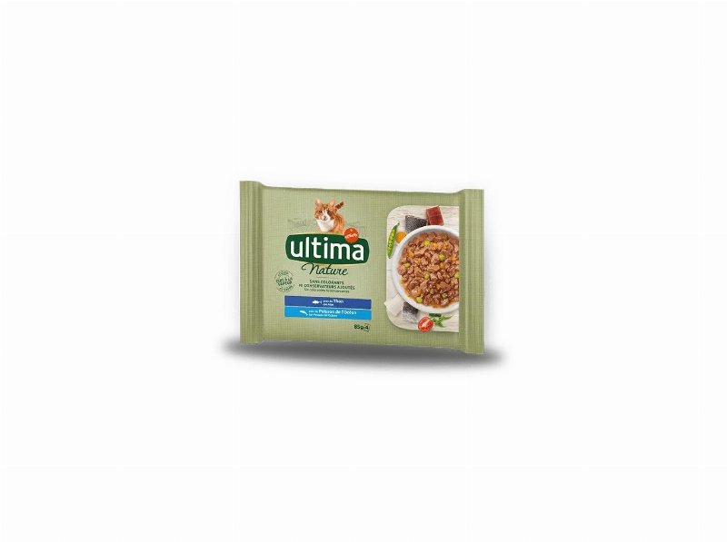 Comida Húmida Para Gato Ultima Nature Com Atum E Pescada 4X85 g