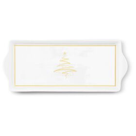 Travessa Retangular Tree Dourado Kasa