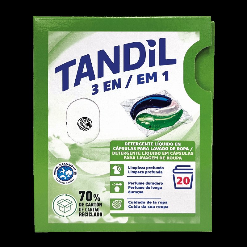 Detergente Em Cápsulas Para Roupa 3 Em 1 20 Doses