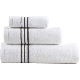 Conjunto 3 Toalhas Branco E Castanho Kasa 3 Un
