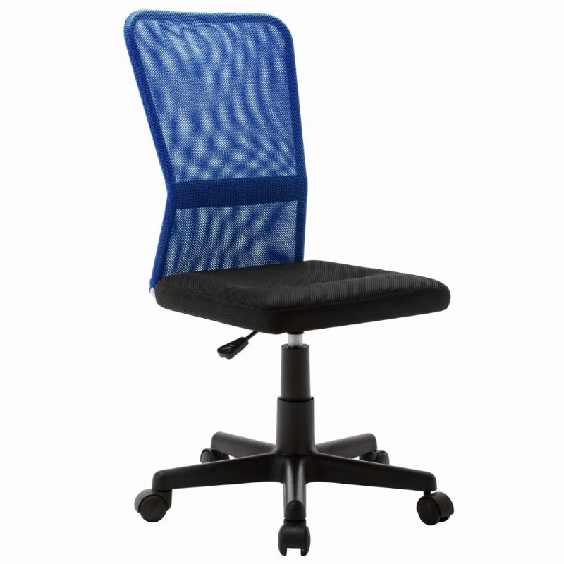 Hkh Cadeira De Escritório 44X52X100 Cm Em Tecido De Malha - Preto E - Azul