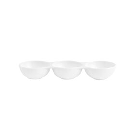 Taça 3 Divisórias 26X9Cm Branca Clean Kasa