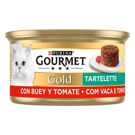 Comida Húmida Para Gato Adulto Tartelette Vaca Tomate Purina Gourmet Gold 85 g