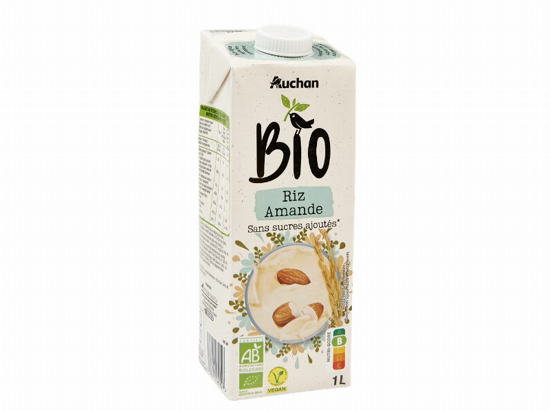 Bebida Auchan Arroz Bio E Amêndoa 1 l