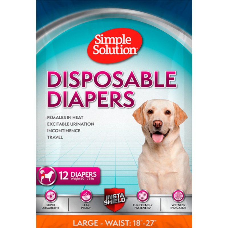 Fraldas Descartáveis Para Cão Extra L 12 unidades