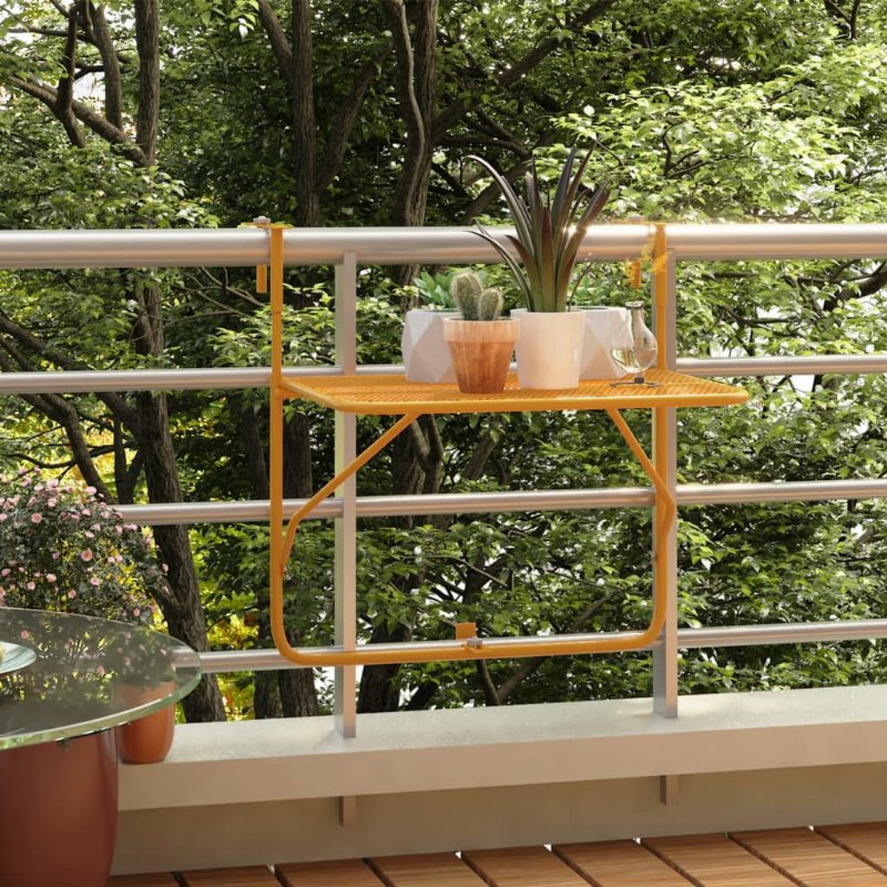 Hkh Mesa Para Varanda 60X40 Cm Aço - Amarelo
