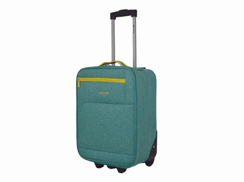 Mala De Cabine Flexível Airport Verde 4 Rodas 44X33X18Cm