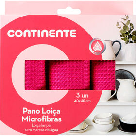 Pano Microfibras Loiça 30X40Cm Continente 3 Un