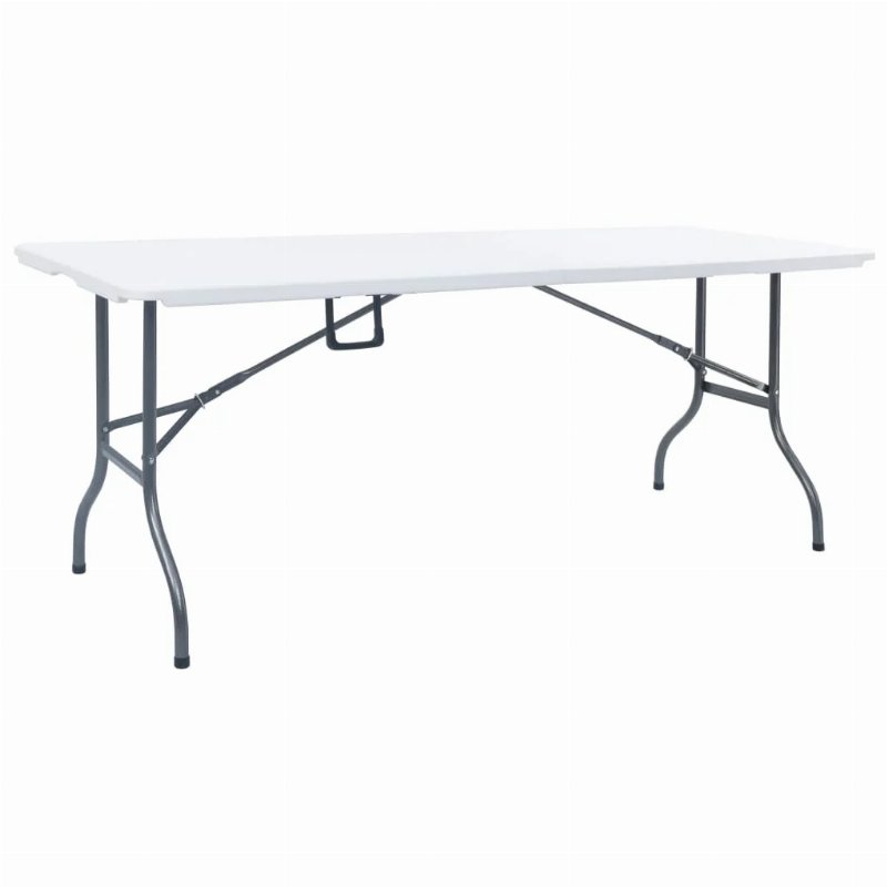 Hkh Mesa De Jardim Dobrável 180X72X72 Cm Pead - Branco
