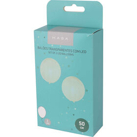 Conjunto 2 Balões Transparentes Com Led Kasa