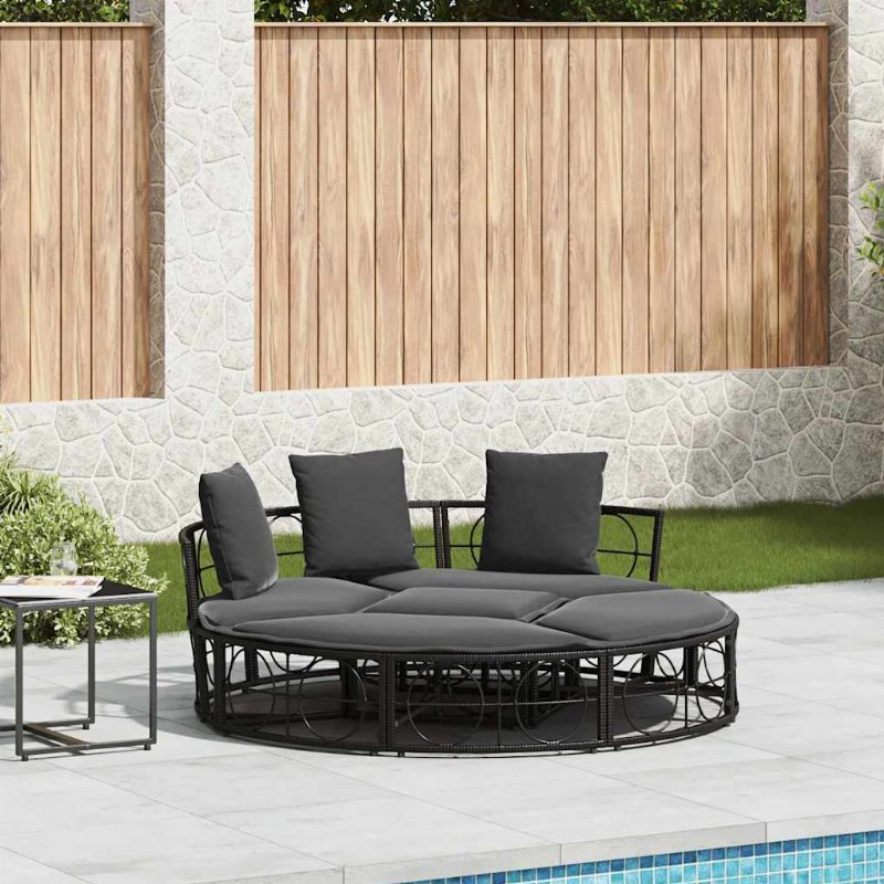 Hkh Cama Lounge De Exterior Sem Toldo Vime Pe - Preto