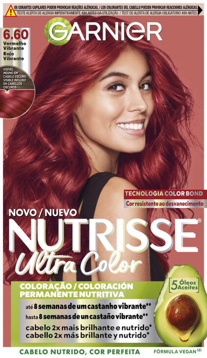 Coloração Nutrisse Vermelho Vibrante 6.6 Nutrisse Garnier 0.16L