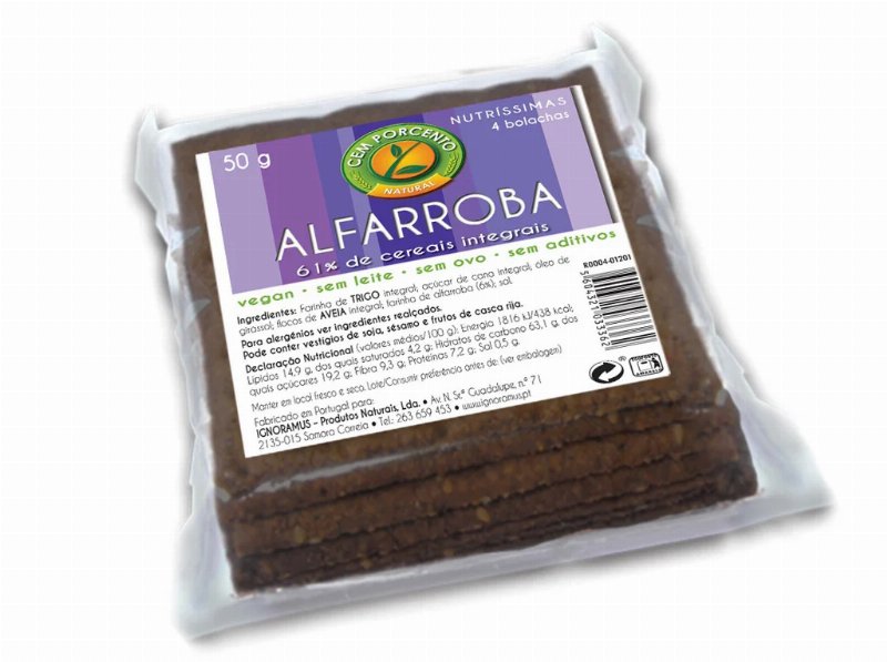 Bolachas Cem Porcento Mini Nutríssimas Alfarroba 50 g