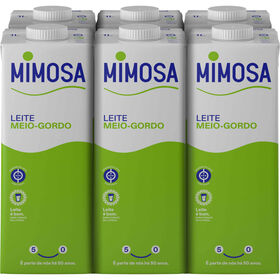 Leite Uht Meio Gordo Mimosa 6 X 1 Lt